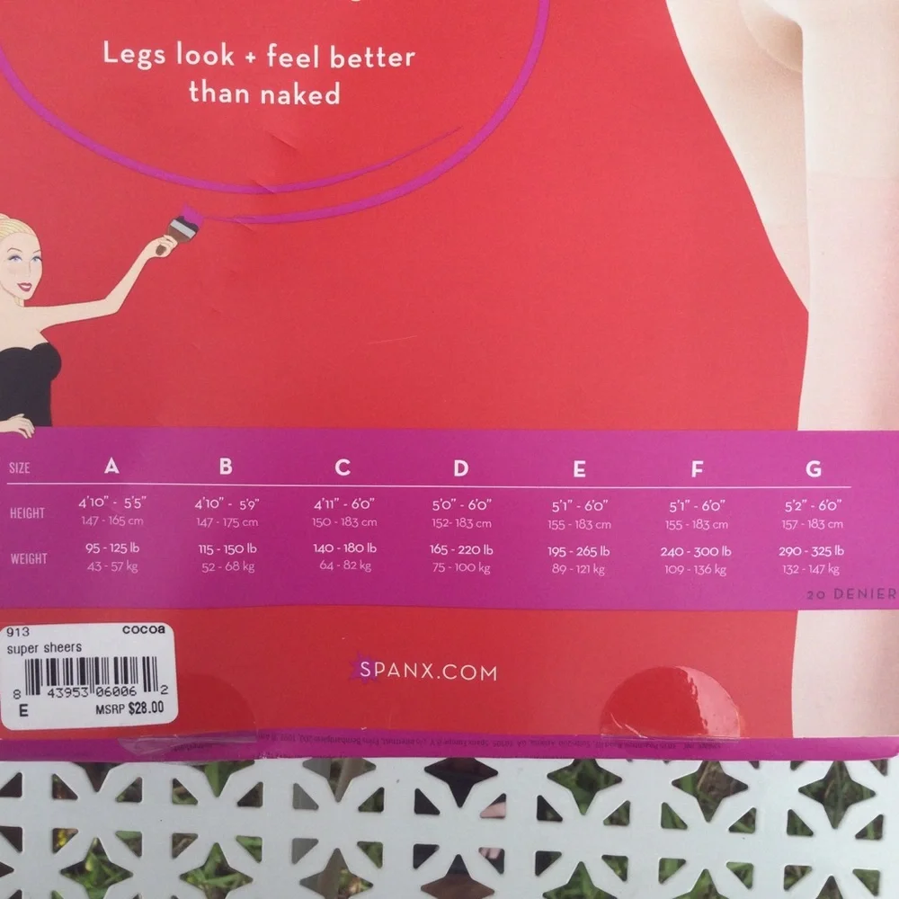 Spanx Size E Cocoa  Super Shaping Sheers Style 913 NWT